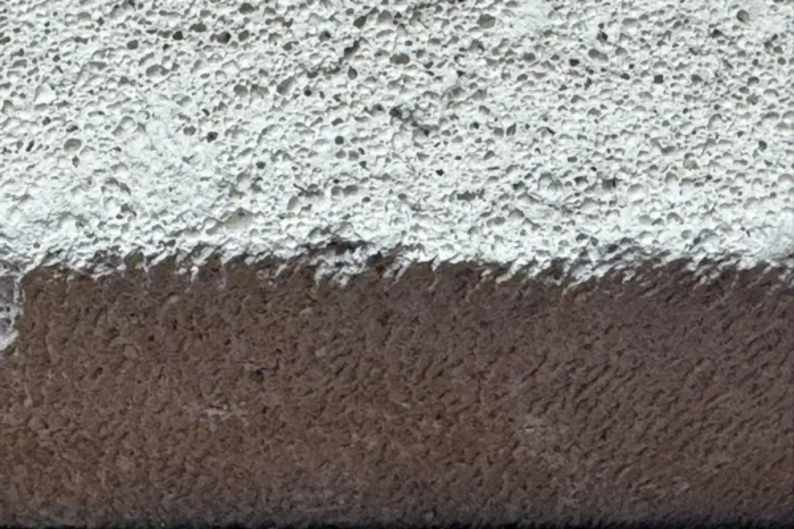 Close up of RAAC showing its aerated, bubbly texture